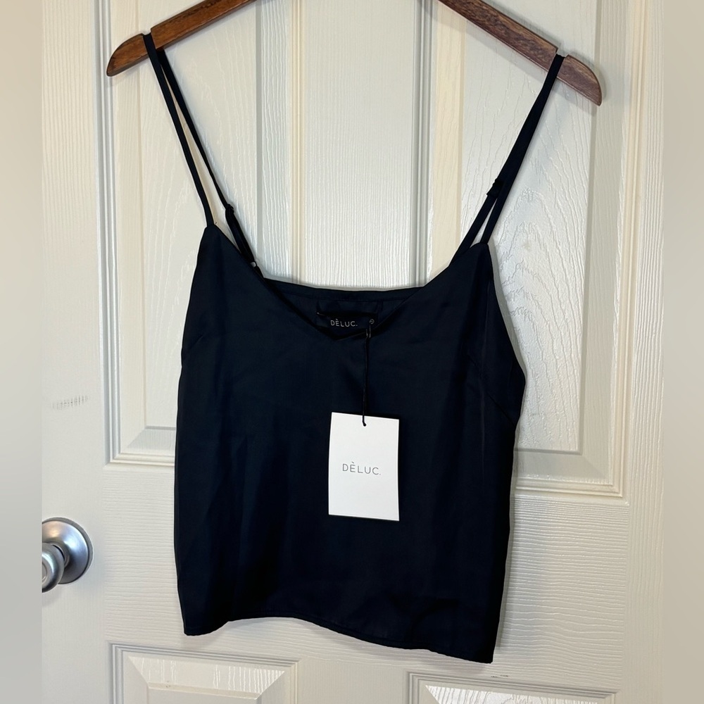 DÈLUC Hugh Black Lining Cami Top – Removable Layer – NWT
